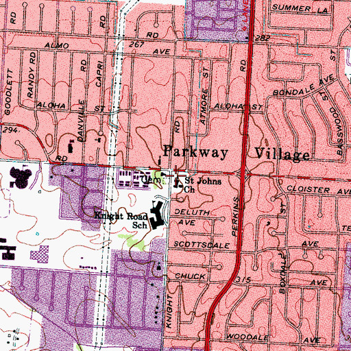 Topographic Map of House of Prayer Church, TN