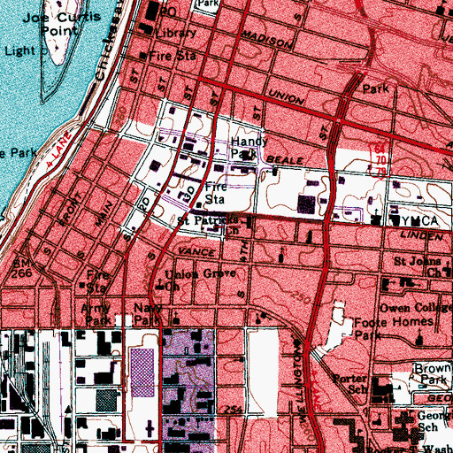Topographic Map of African Methodist Episcopal Department of Church Growth and Development Building, TN