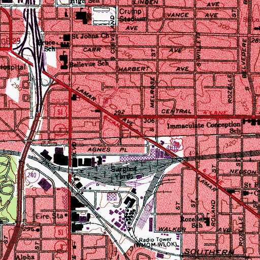 Topographic Map of Barron Heights Transitional Living Center, TN