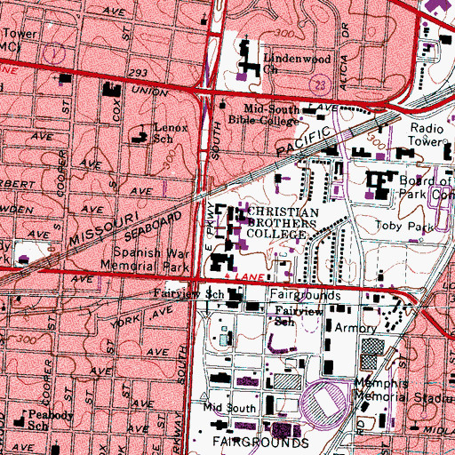 Topographic Map of Barry Hall, TN