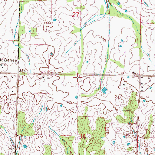 Topographic Map of Barton Volunteer Fire Department, MS