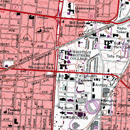 Topographic Map of Battersby Hall, TN