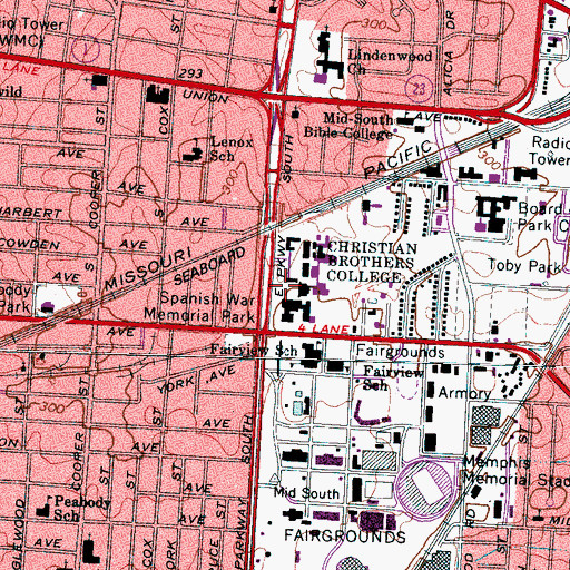 Topographic Map of Buckman Hall, TN