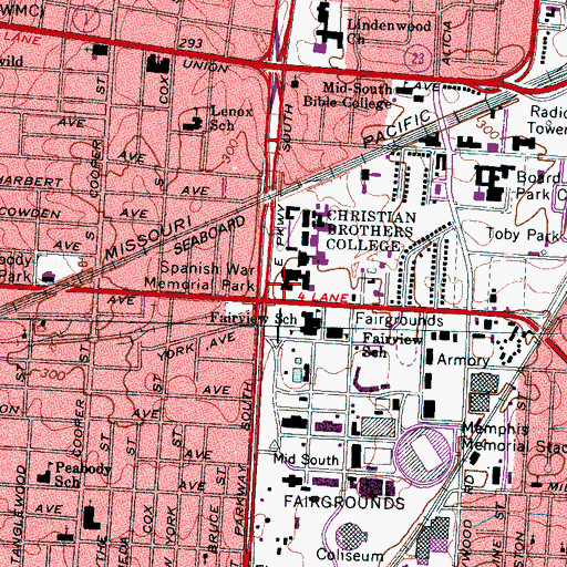 Topographic Map of CBU Theatre, TN