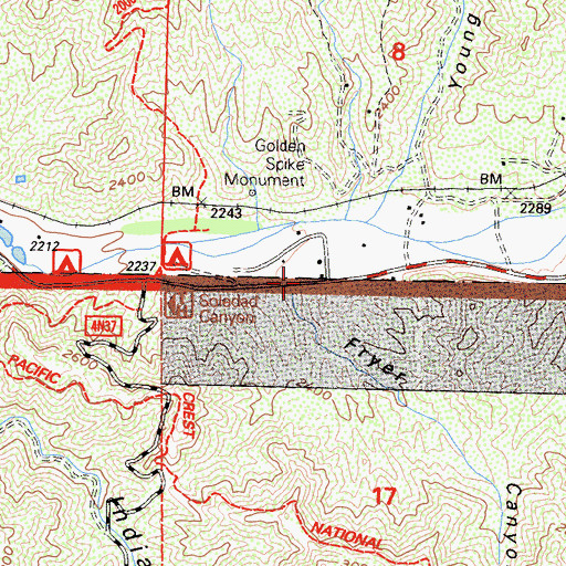 Topographic Map of Fryer Canyon, CA