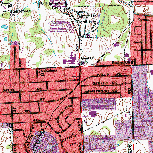 Topographic Map of City of Memphis Division of Fire Station 38, TN