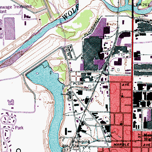 Topographic Map of City of Memphis Division of Fire Station 4, TN
