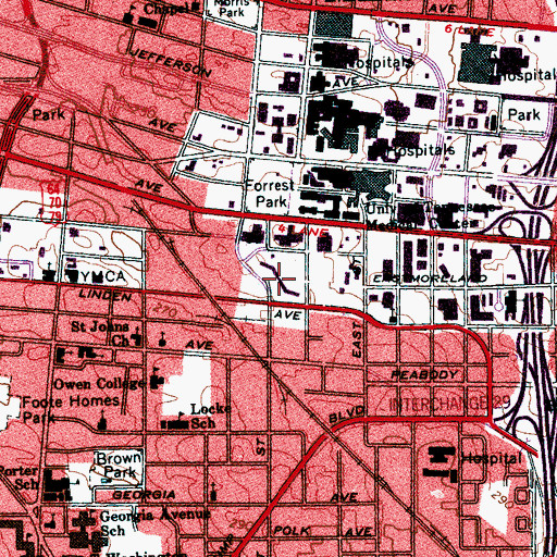 Topographic Map of Goodman Family Residence Hall, TN