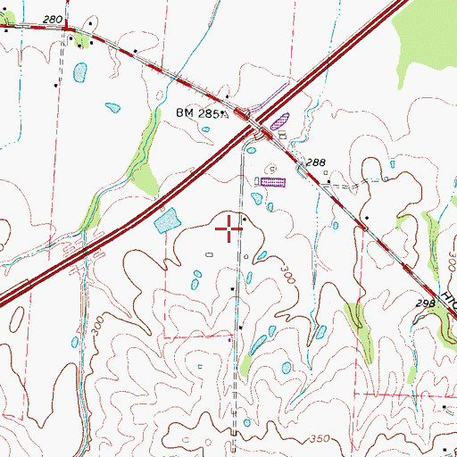 Topographic Map of Hickory Withe Fire Department, TN