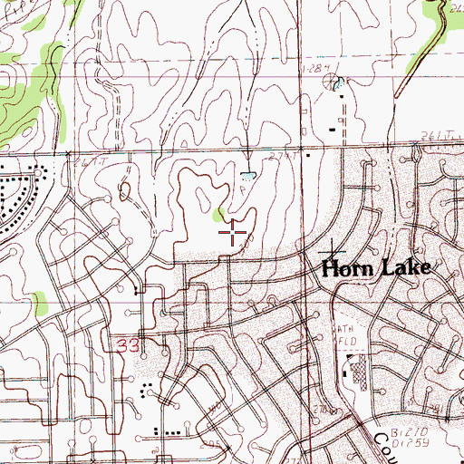 Topographic Map of Horn Lake Fire Department Station 1, MS