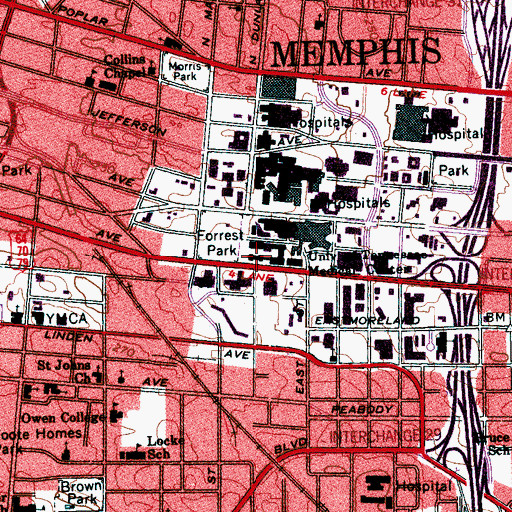 Topographic Map of Hyman Administration Building, TN