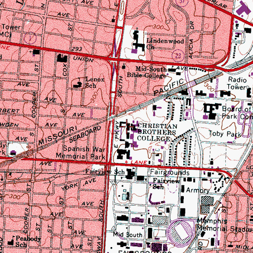 Topographic Map of Kenrick Hall, TN