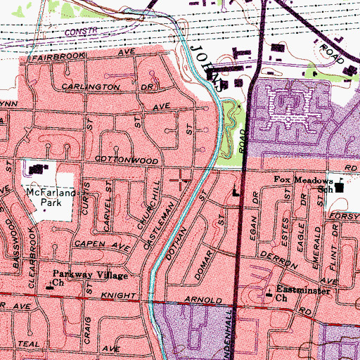 Topographic Map of Memphis Christian Center, TN