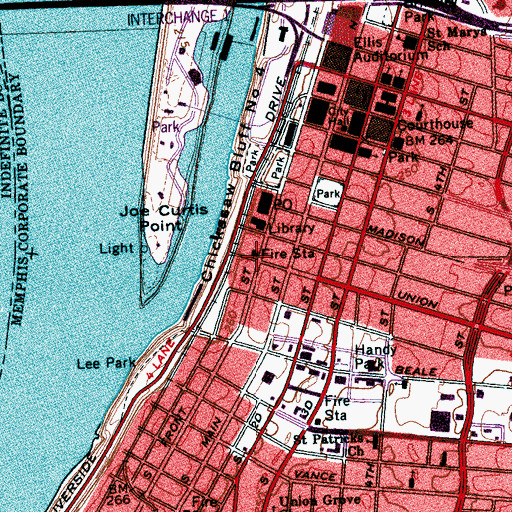 Topographic Map of Memphis Music Hall of Fame, TN