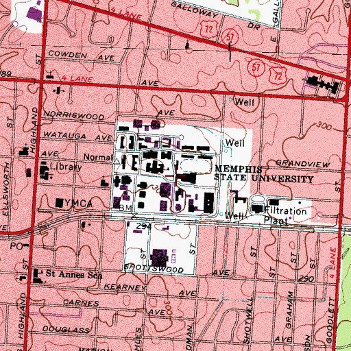 Topographic Map of Michael D Rose Theatre Lecture Hall, TN