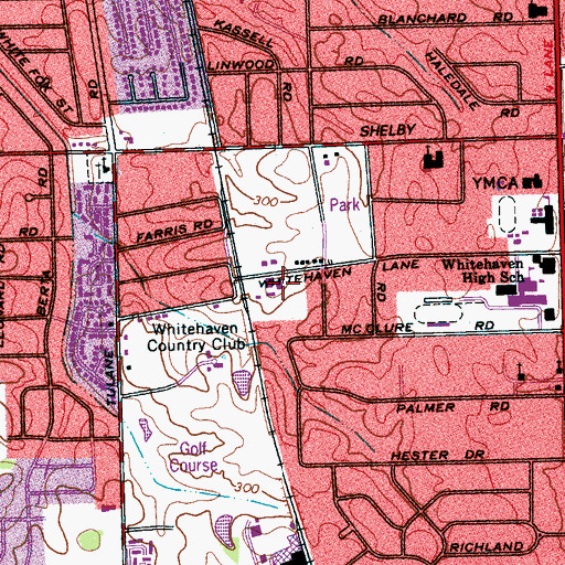 Topographic Map of Middle Baptist Church Daycare Center, TN