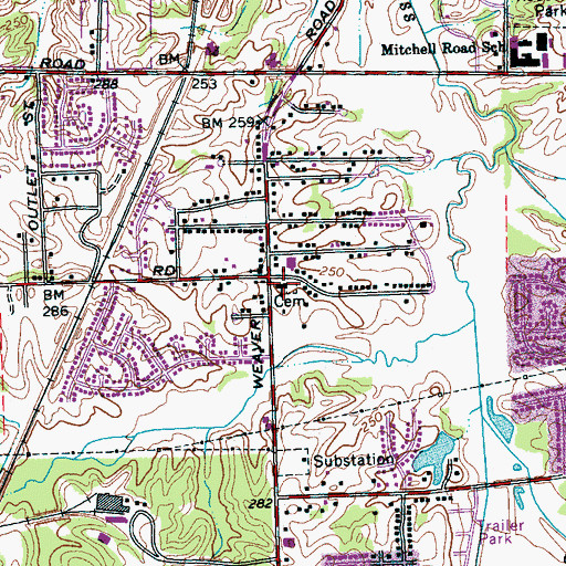 Topographic Map of Mount Pisgah Baptist Church Family Life Center, TN