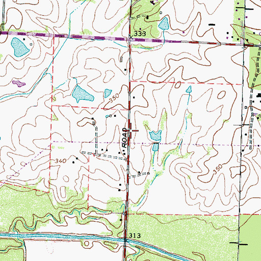 Topographic Map of N B Hardeman Library, TN