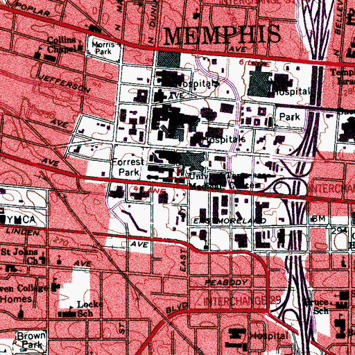 Topographic Map of Nash Reasearch Building, TN