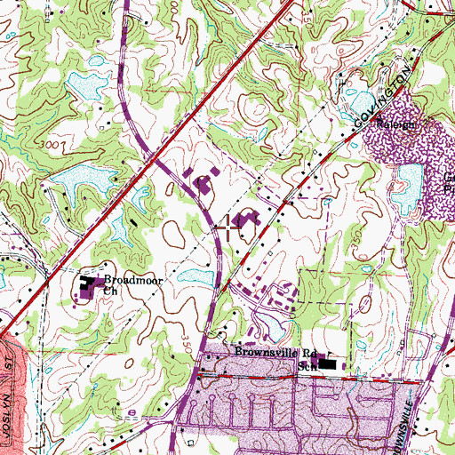 Topographic Map of Nations United Family Worship Center, TN