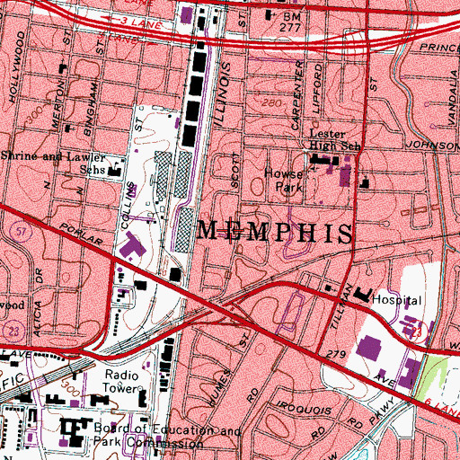 Topographic Map of Neighborhood Christian Center, TN