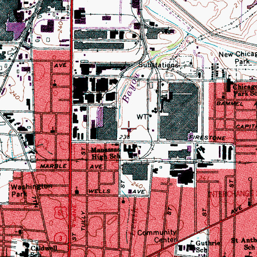 Topographic Map of North Memphis Post Office, TN
