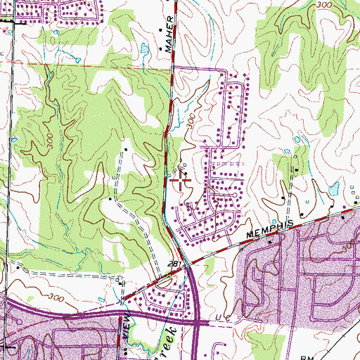 Topographic Map of Bartlett Elementary School, TN