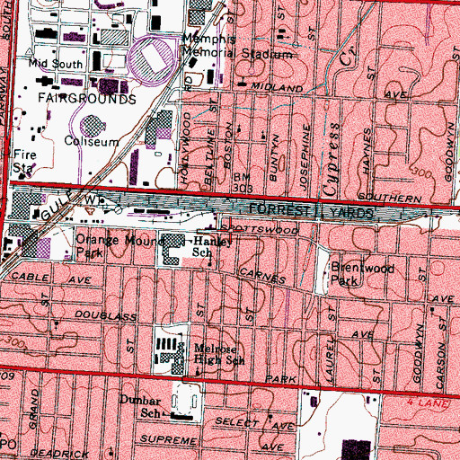 Topographic Map of Beltline Learning Center, TN