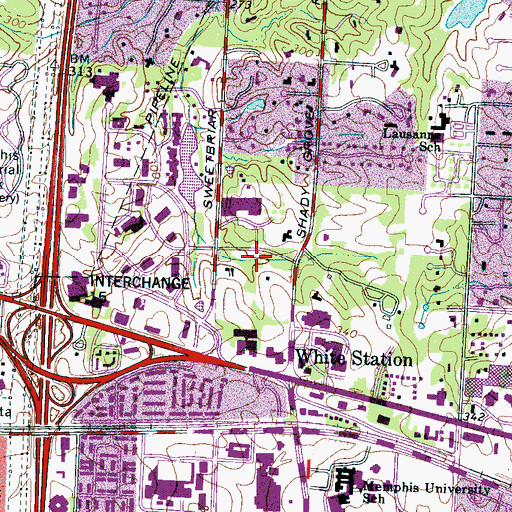 Topographic Map of Briarcrest Christian Middle School, TN