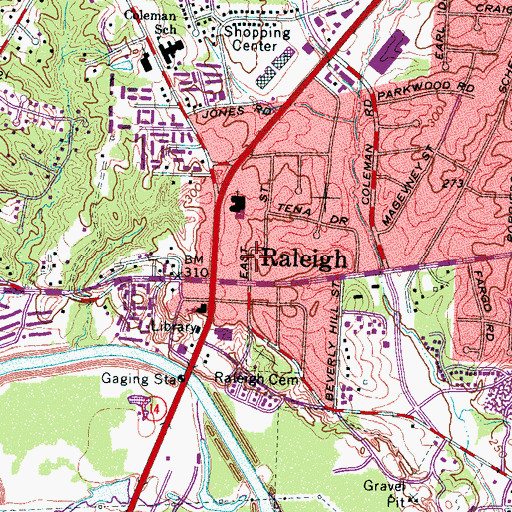 Topographic Map of Church of God In Christ New Day, TN