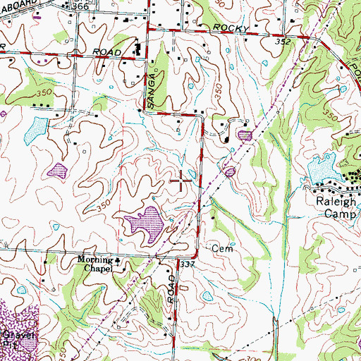 Topographic Map of Cordova Elementary School, TN