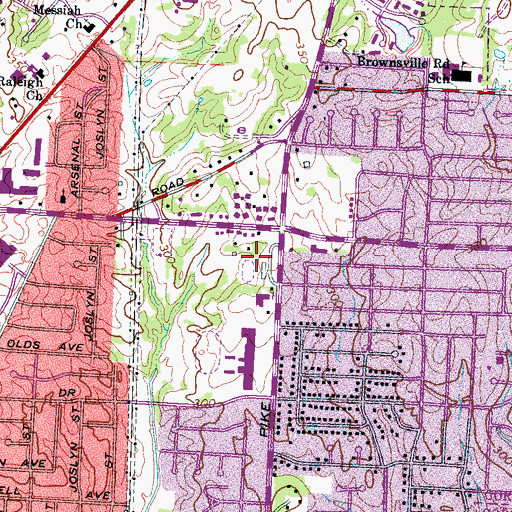 Topographic Map of Craigmont Middle School, TN