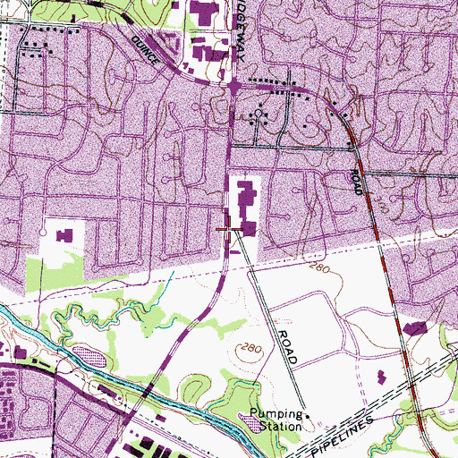 Topographic Map of Currey Ingram Academy, TN