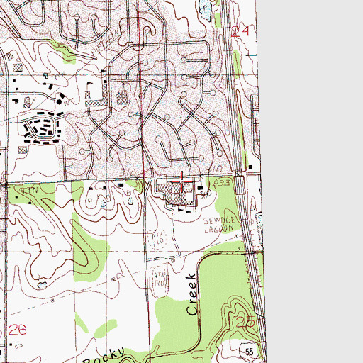 Topographic Map of Desoto County Career Technology School, MS