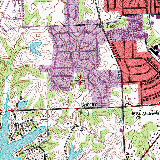 Topographic Map of Double Tree Elementary School, TN