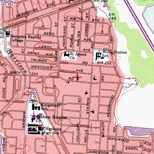 Topographic Map of Grey Road Christian Academy, TN