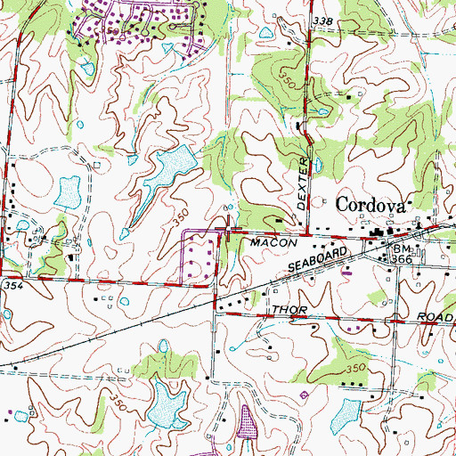 Topographic Map of Harding Academy at Cordova Elementary School, TN