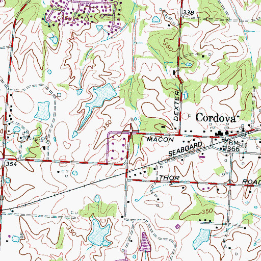 Topographic Map of Harding Academy at Cordova Kindergarten, TN