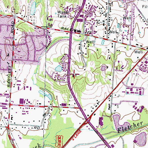 Topographic Map of Harding Academy of Sycamore View, TN