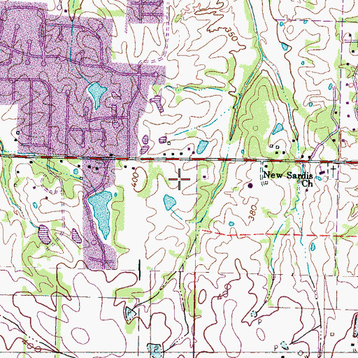 Topographic Map of Highland Oaks School, TN