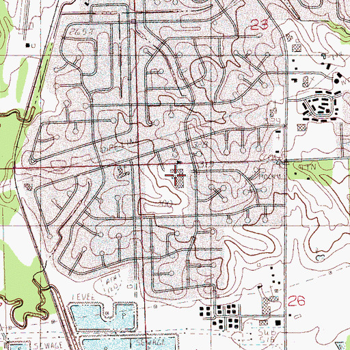 Topographic Map of Hope P Sullivan Elementary School, MS