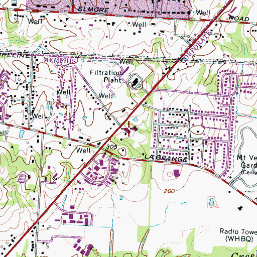 Topographic Map of Trafalgar Village Baptist Daycare Preschool, TN