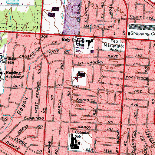 Topographic Map of White Station School, TN