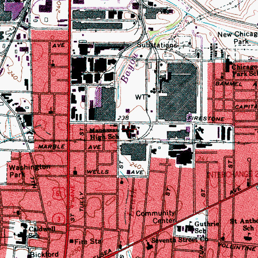 Topographic Map of Ida B Wells School, TN