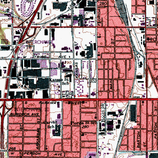 Topographic Map of Kansas Vocational Technical School, TN