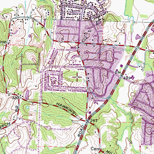 Topographic Map of Keystone Elementary School, TN