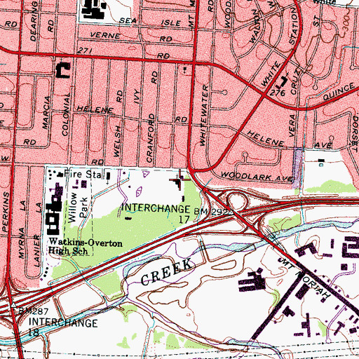 Topographic Map of Kingsway Christian Church Day School, TN