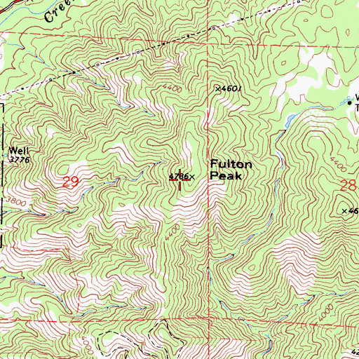 Topographic Map of Fulton Peak, CA