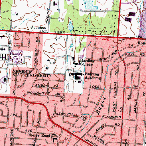 Topographic Map of Little Harding Early Childhood Center, TN