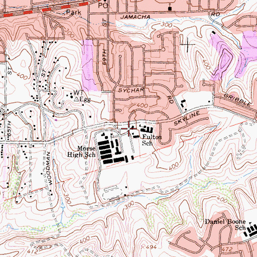 Topographic Map of Fulton Elementary School, CA